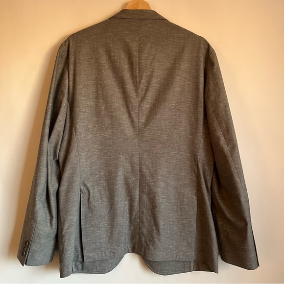 1901 Extra Trim Fit Chambray Sport Coat in Grey - Picture 4 of 10